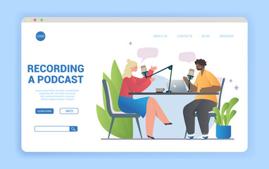 Audio podcast recording concept