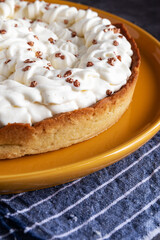 Delicious homemade vanilla cake with pecans