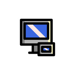 Screen Mirroring Icon, isolated on white. User Interface Outline Icon..