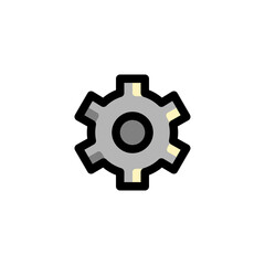 Settings Icon, isolated on white. User Interface Outline Icon..