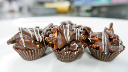  almond chocolate praline on white