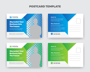 Creative Corporate Business Postcard Design Vector Template Unique Shape With The Design