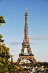 Fototapeta na wymiar Paris on a summer day. View of the Eiffel Tower. September 21, 2018, Paris, France.