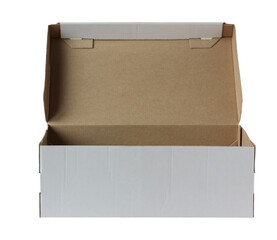 open cardboard box, isolated on a white background