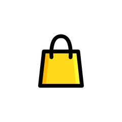 Shopping Bag User Interface Outline Icon Logo Vector Illustration.