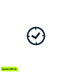 time clock icon vector illustration simple design element