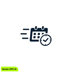 time clock icon vector illustration simple design element