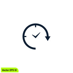 time clock icon vector illustration simple design element