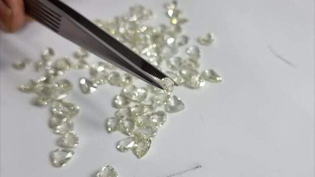 Uncut Diamond shown by Gemologist 