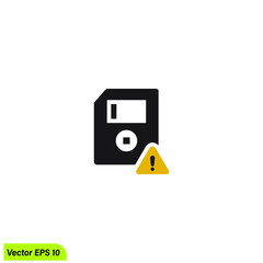 floppy disk warn icon vector illustration simple design element