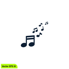 music note icon vector illustration simple design element