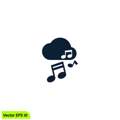 cloud music icon vector illustration simple design element
