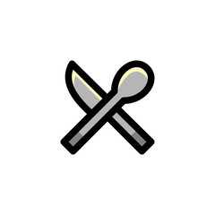 Restaurant User Interface Outline Icon Logo Vector Illustration.