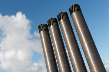 Modern restaurant chimneys.