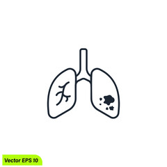 lung icon chest symbol simple design element