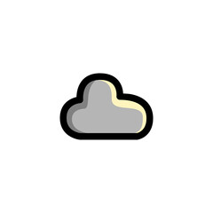 Cloud User Interface Outline Icon Logo Vector Illustration.