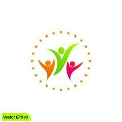 happy people human shape simple design element