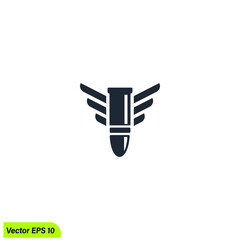 bullet icon ammunition symbol simple design element