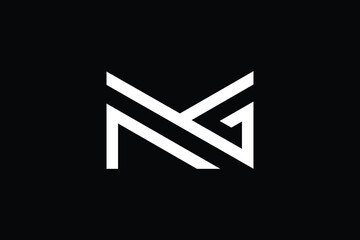MG logo letter design on luxury background. GM logo monogram initials letter concept. MG icon logo design. GM elegant and Professional letter icon design on black background. M G GM MG - obrazy, fototapety, plakaty