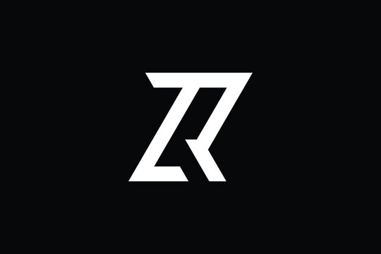 ZR logo letter design on luxury background. RZ logo monogram initials letter concept. ZR icon logo design. RZ elegant and Professional letter icon design on black background. Z R RZ ZR