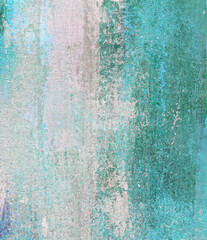 Abstract painting. Versatile artistic backdrop for creative design projects: posters, banners, invitations, cards, websites, magazines, wallpapers. Raster image. Turquoise and white colours.