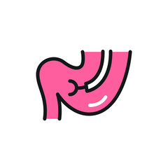 Stomach biopsy color line icon. Isolated vector element. Outline pictogram for web page, mobile app, promo