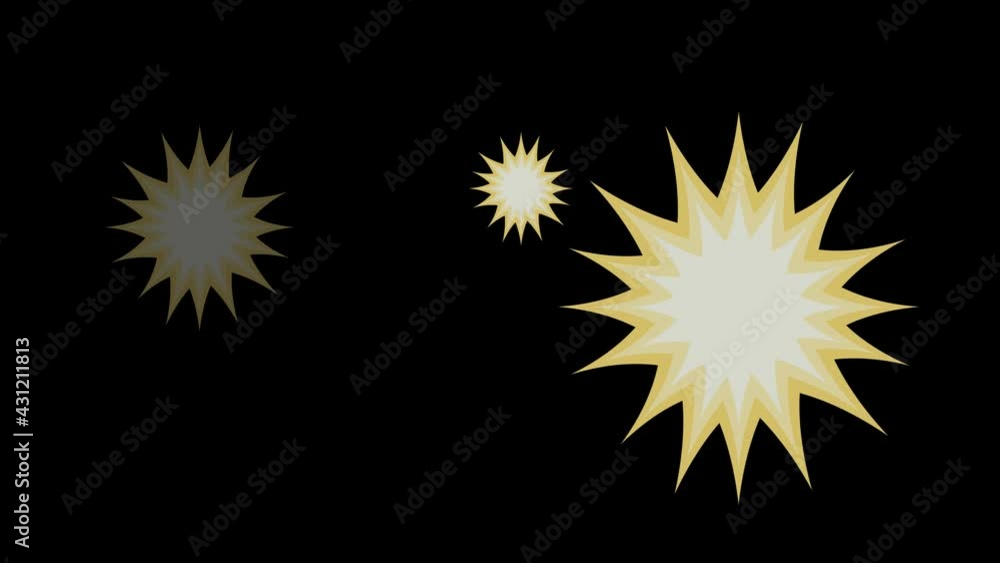 Poster animation of flashes of light with a transparent background