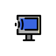 Computer Device Integration User Interface Outline Icon Logo Vector Illustration.