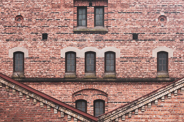 Old brick wall industrial factory building