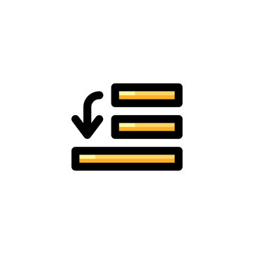 Lower One Step User Interface Outline Icon Logo Vector Illustration.
