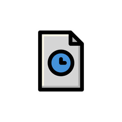 Recent Files User Interface Outline Icon Logo Vector Illustration.