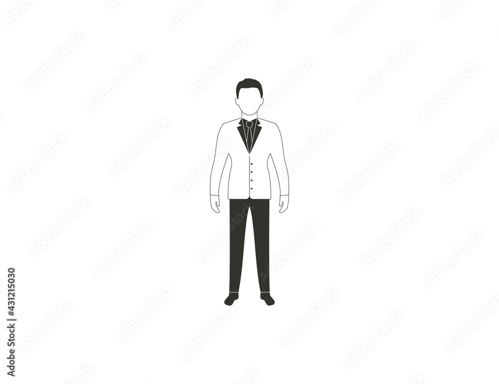 Poster company head, businessman. vector illustration. flat design.