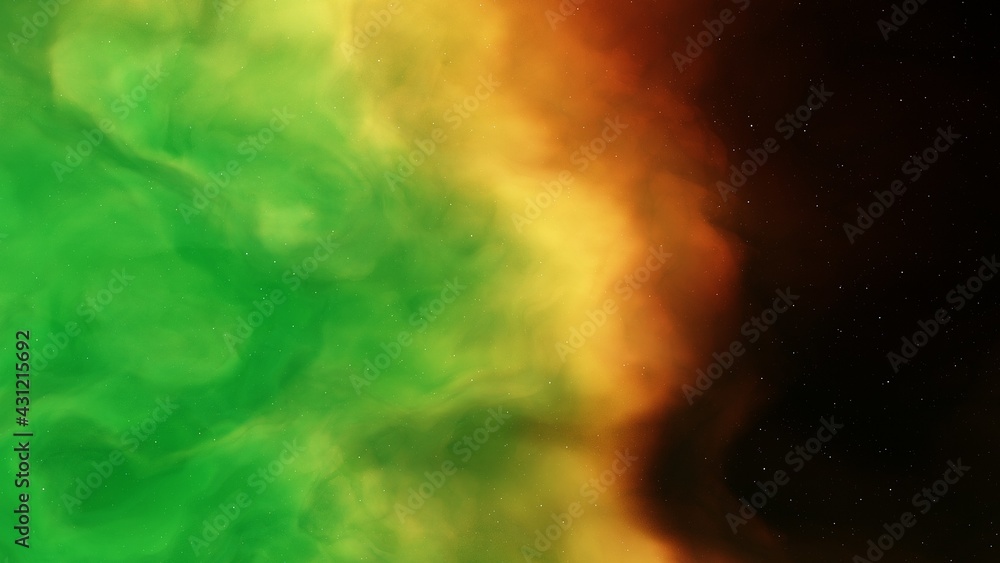 Wall mural nebula gas cloud in deep outer space, abstract colorful background
