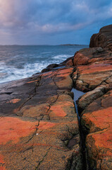 Coastal scenery at dusk, Sweden