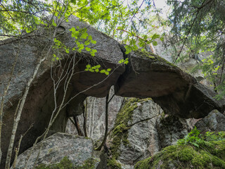 Glacial erratic stone formation in Rantasalmi, Finland