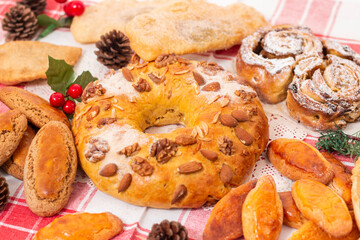 mix of christmas pastries and cakes
