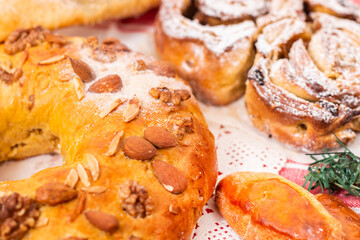 mix of christmas pastries and cakes