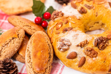 mix of christmas pastries and cakes