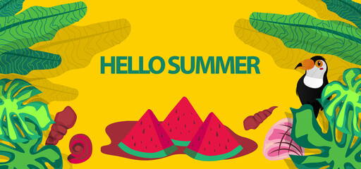 Colorful summer banner design background