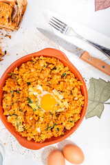 Meal of Alheira sausage and egg