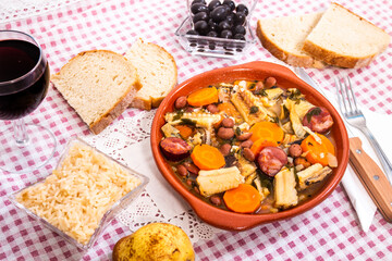 blackmouth catshark meal with potatos and beans.
