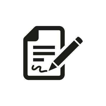 Contract icon on white background.