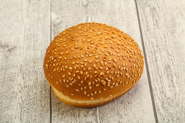 Burger bun with sesame seeds