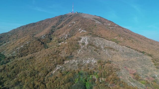 View of the mountain on which the communications tower