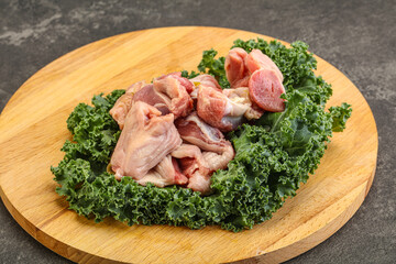 Raw chicken stomach for cooking