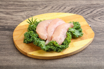 Raw small chicken fillet for cooking