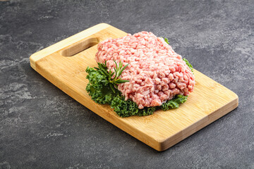 Raw pork minced meat for cooking