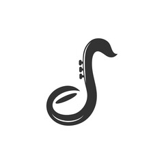 Jazz cafe logo design. Saxophone logo template. Vector illustration