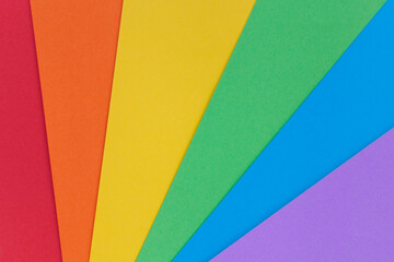 Paper in lgbt colors for background. Pride community. Rainbow colors.