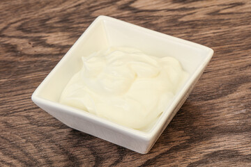 Sour cream in the bowl